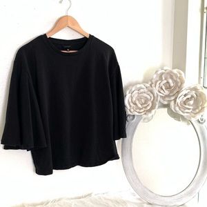 Who What Wear Black Bell Sleeve Top